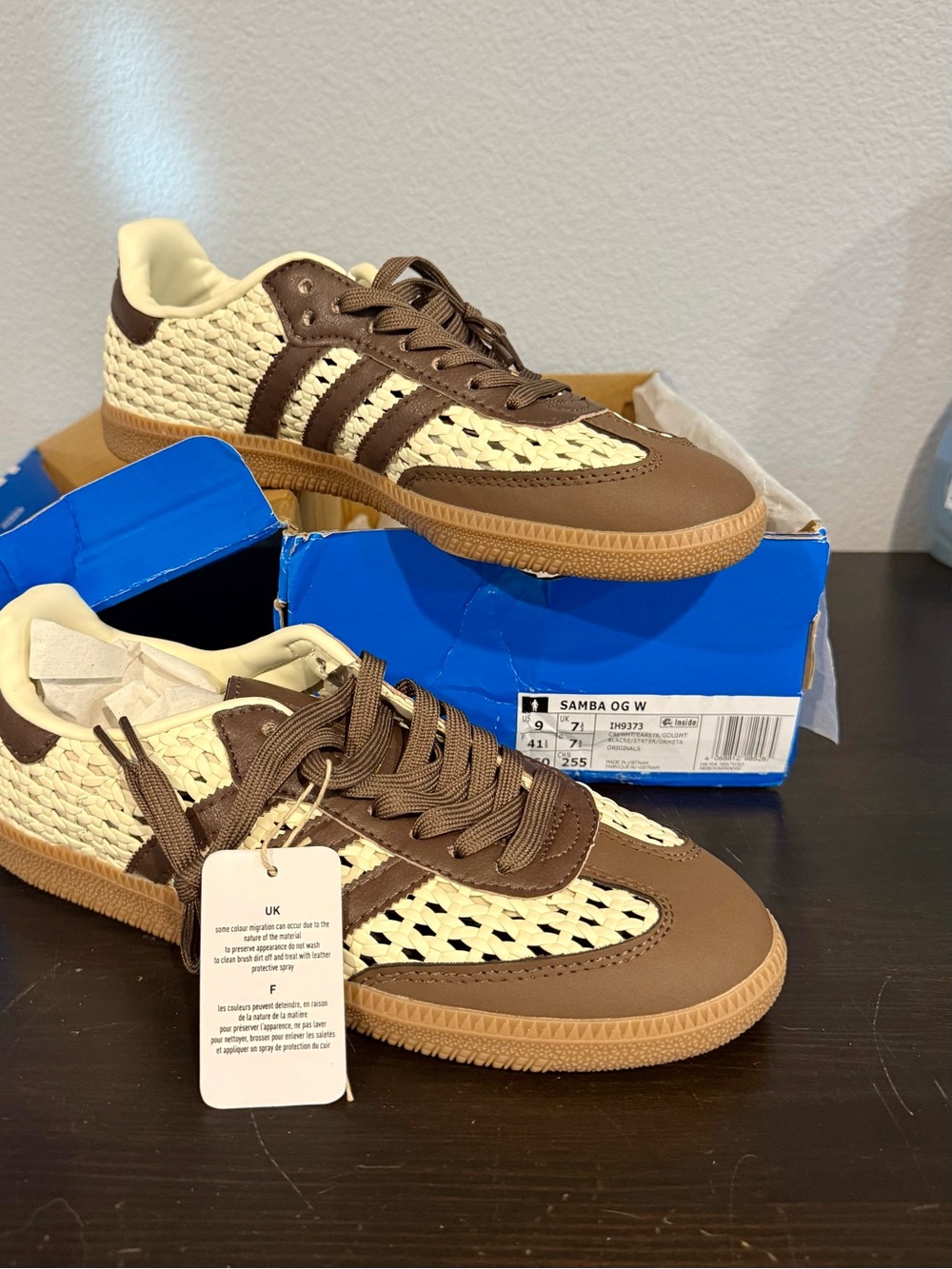 adidas Samba OG W Brown & Cream Woven Leather Sneakers
